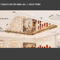 Mẫu trần thạch cao ốp kính tại tiệm vàng
